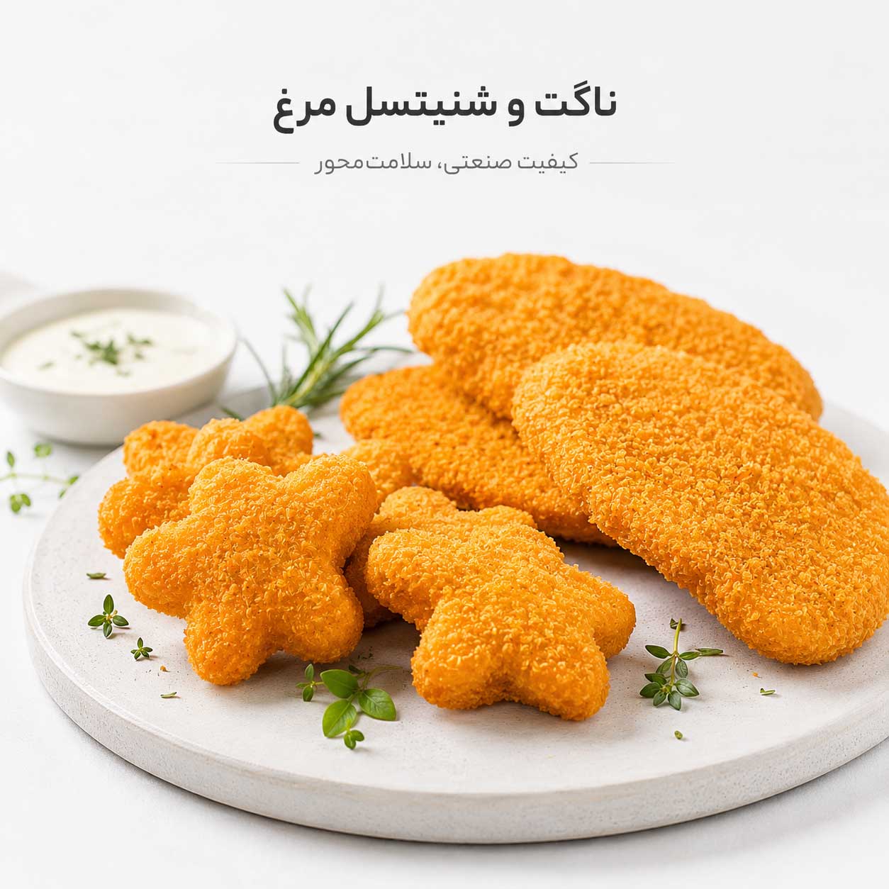 ناگت و شنیتسل مرغ با کیفیت صنعتی و سلامت‌محور